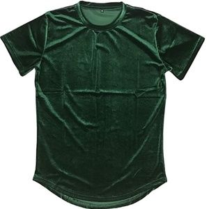 Mens Velvet Velour Fashion T-Shirt